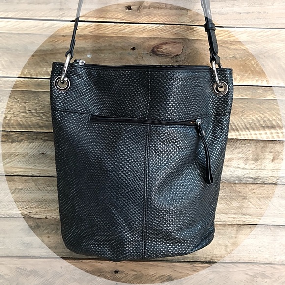 TIGNANELLO black textured leather bag with silver - Picture 3 of 8